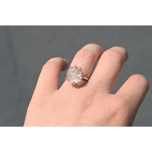 Unique Raw Gem Engagement Ring, Raw Stone Ring, Size 6 Engagement Ring, … - Picture 2 of 5